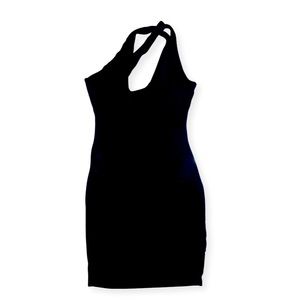 • Black One Shoulder Cut Out Detail Mini Dress